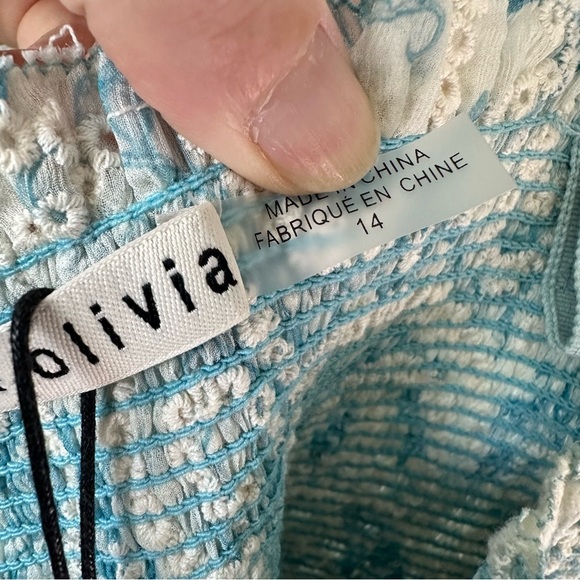 NWT Alice+Olivia Jocelyn Floral Smocked Cotton Ruffle Mini Dress SZ US 14 - Picture 8 of 10